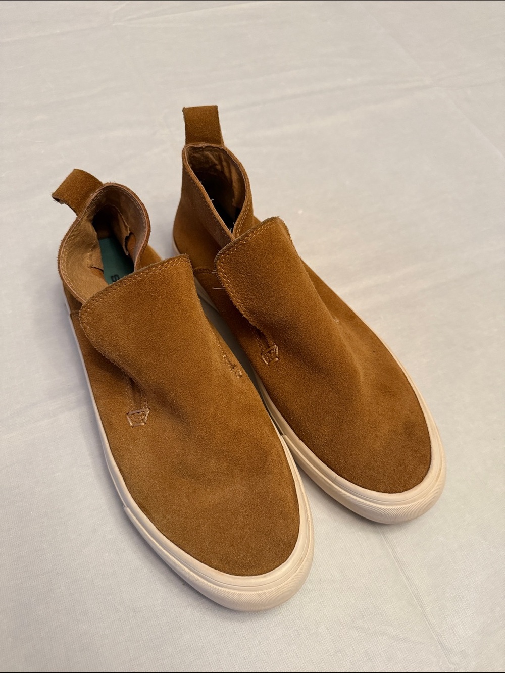 SeaVees Women's Suede Ankle Slip-On Booties in Chestnut Brown